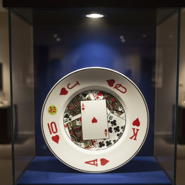 Set of 4 Decorative Plates – Playing Cards Design