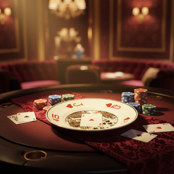 Set of 4 Decorative Plates – Playing Cards Design