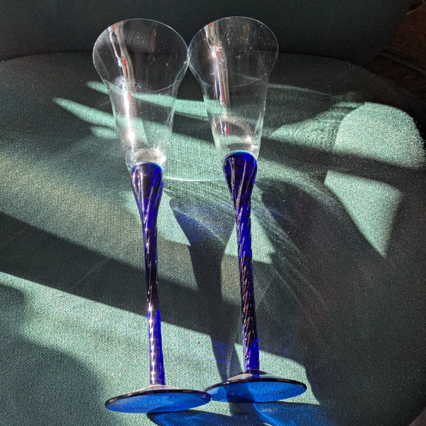 Set of 2 Extra Tall Long Stem Wine Glasses