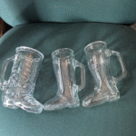 Set of 3 Vintage Glass Boot Mugs – Western Cowboy Collectible Drinkware