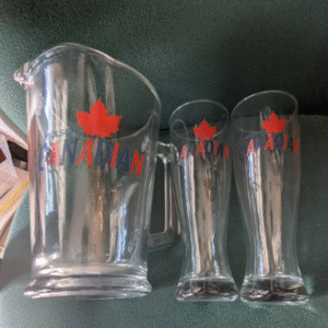 Vintage Molson Canadian Glass Pitcher & Pint Set – Classic Beer Collectible