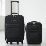 Jetstream Soft Shell Black Suitcase Set – Large & Small