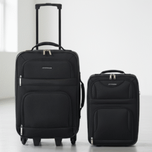 Jetstream Soft Shell Black Suitcase Set – Large & Small