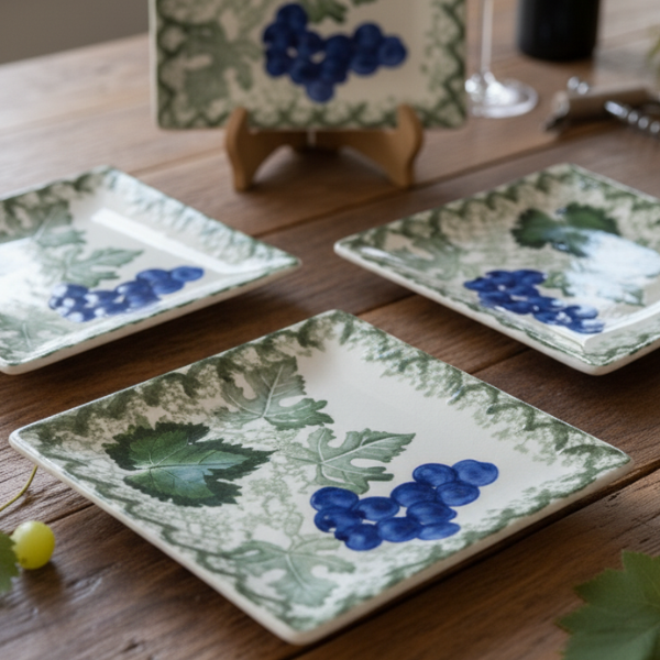 4 Italian Ceramic Platters – Perfect for Hosting