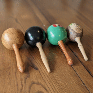 Vintage Wooden Maracas Set (1) – Handcrafted Musical Shakers