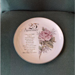 Vintage 25th Anniversary Keepsake Plate – A Timeless Gift of Love & Celebration