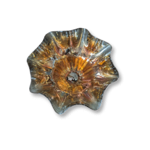 Vintage Golden Glow Glass Bowl – Timeless Elegance in Amber Shine - Image 3